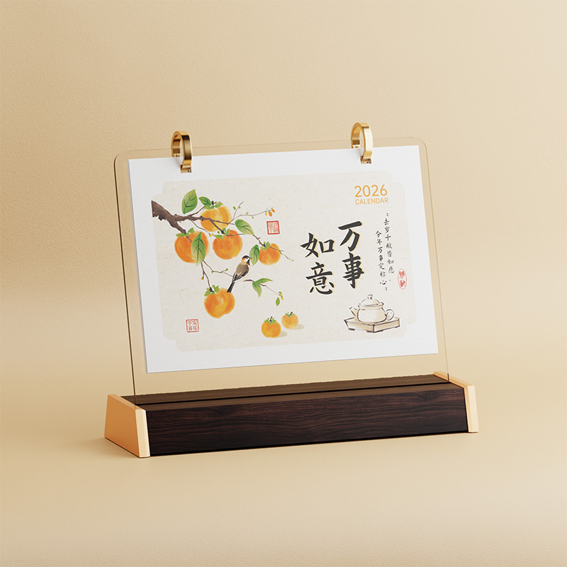 商務(wù)亞克力木質(zhì)臺(tái)歷